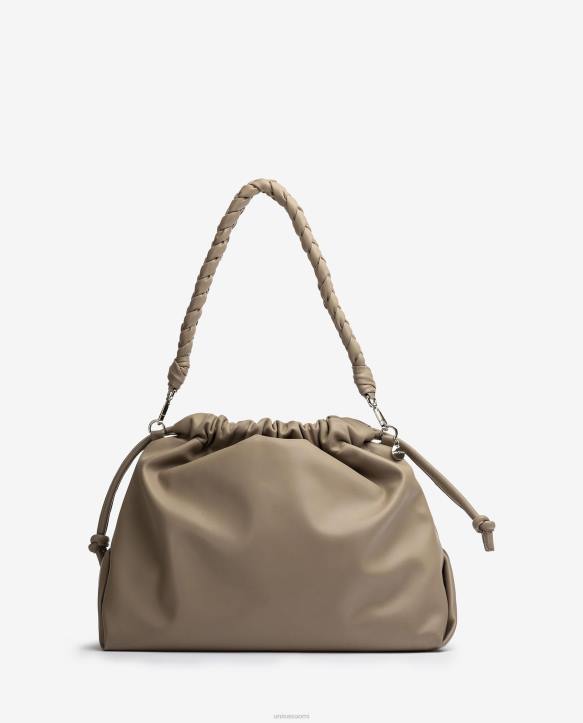 naiset Unisa iso röyhelöinen käsilaukku ruskeaT08H1131