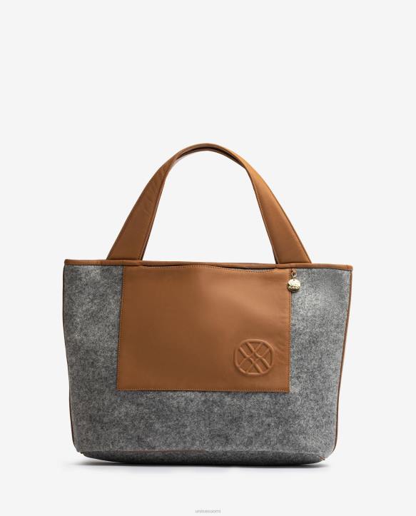 naiset Unisa kierrätyskankaasta valmistettu ostoskassi harmaaT08H1138