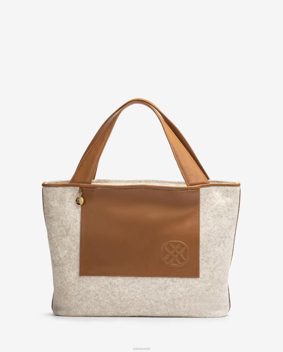 naiset Unisa kierrätyskankaasta valmistettu ostoskassi valkoinenT08H1139