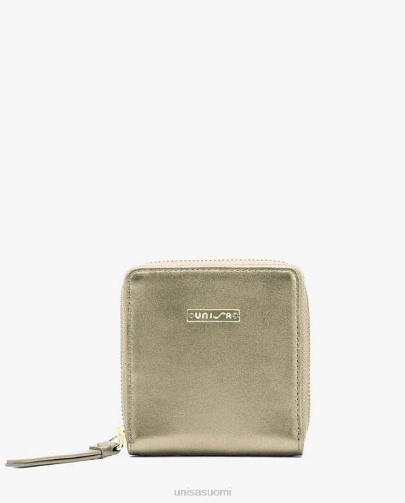 naiset Unisa nahkainen lompakko vetoketjulla kultaT08H1234