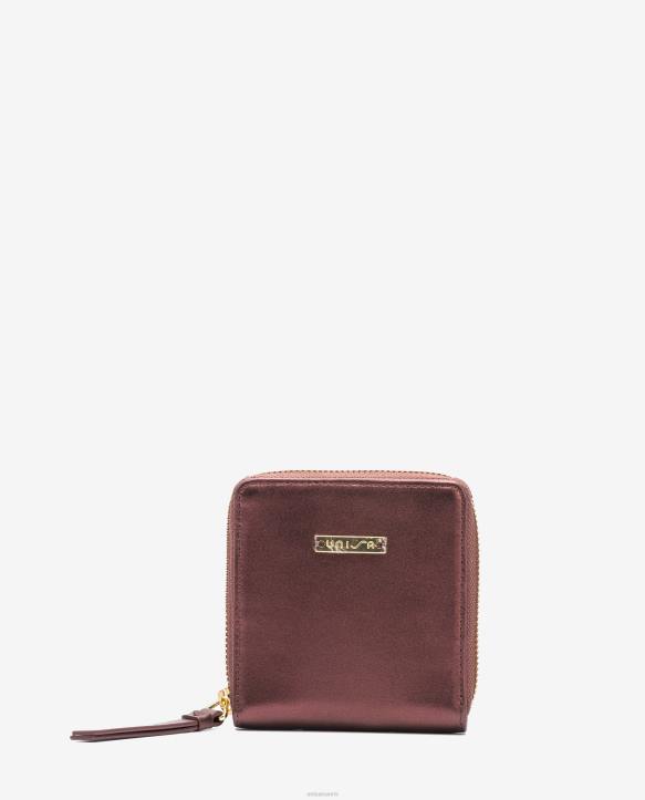 naiset Unisa nahkainen lompakko vetoketjulla punainenT08H1235