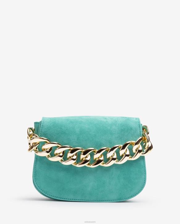 naiset Unisa käsilaukku kultaisella ketjulla vihreäT08H1183