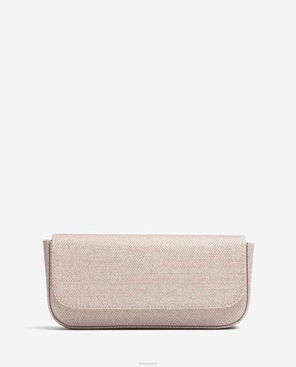 naiset Unisa kiiltävä kangas juhlakäsilaukku kultaT08H1202