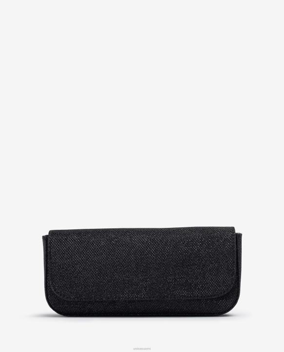 naiset Unisa kiiltävä kangas juhlakäsilaukku mustaT08H1201