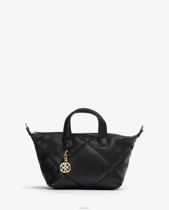 naiset Unisa tikattu efektinen käsilaukku mustaT08H1218