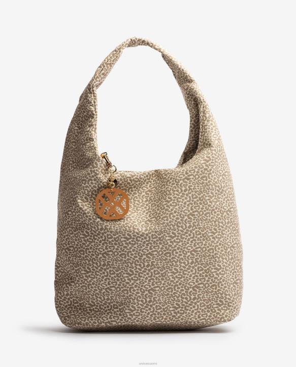 naiset Unisa kierrätyskankaasta valmistettu käsilaukku ruskeaT08H1094