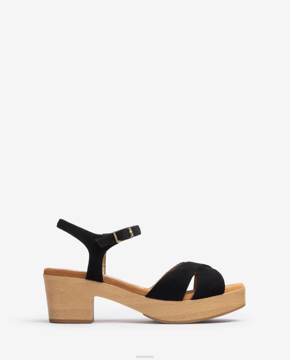 naiset Unisa sandaali ristikkäin mustaT08H122