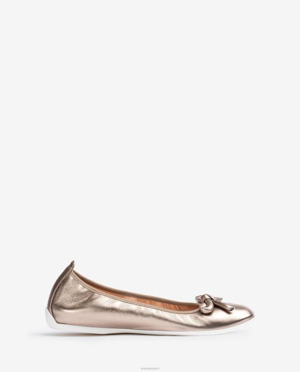 naiset Unisa metallinen balerina rusetilla pronssiT08H644