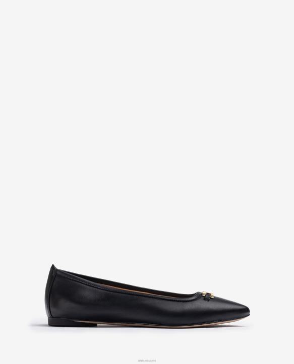 naiset Unisa teräväkärkinen ballerinakenkä mustaT08H639