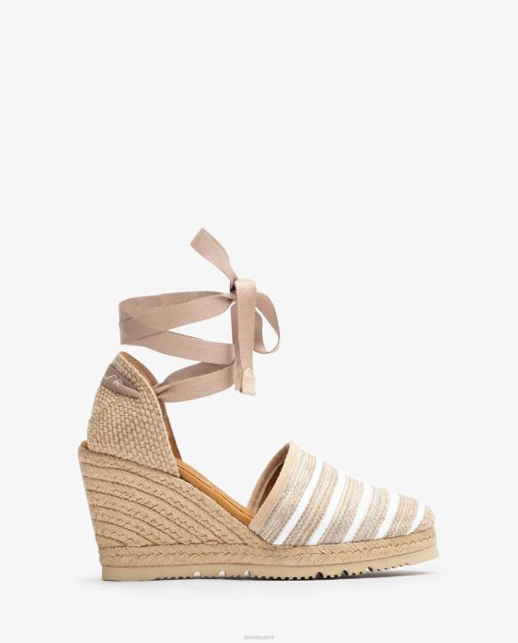 naiset Unisa Jarapa-kankaasta valmistettu korkeakorkoinen espadrille ruskeaT08H719