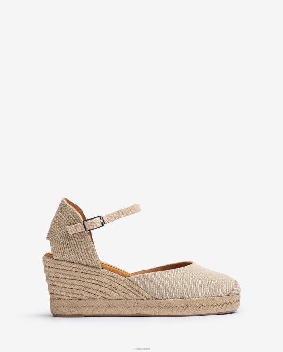 naiset Unisa espadrille vamp-heel ecolinosta ruskeaT08H472