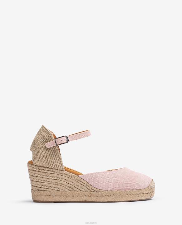 naiset Unisa espadrille vamp-heel ecolinosta vaaleanpunainenT08H470