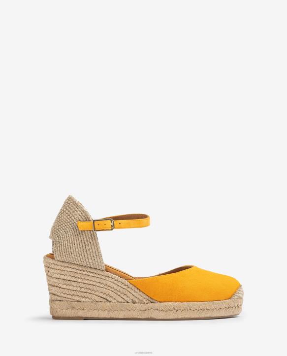 naiset Unisa espadrille vamp-heel mokkaa keltainenT08H474