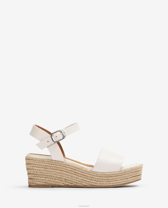 naiset Unisa juuttiblokkisandaali valkoinenT08H331