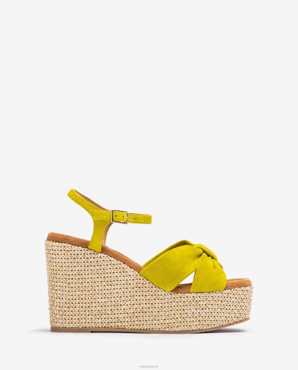 naiset Unisa korkea kiila sandaali solmureunuksella vihreäT08H459