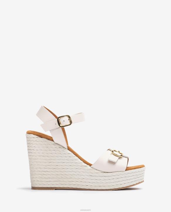 naiset Unisa korkeakiila sandaali valkoinenT08H189