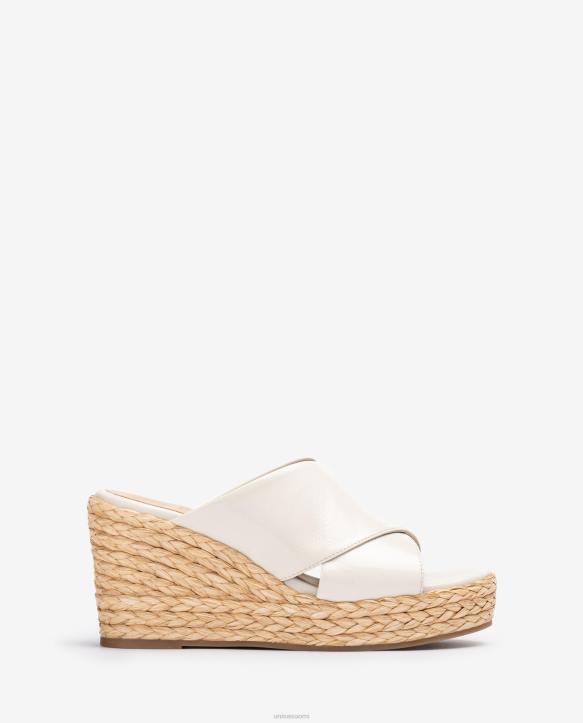 naiset Unisa leveä ristikkäishihna sandaali valkoinenT08H296