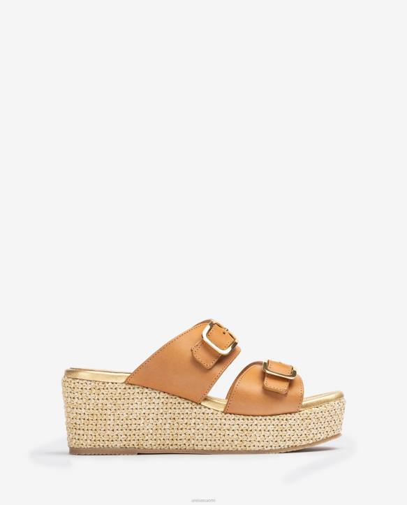 naiset Unisa nauhallinen sandaali soljella ruskeaT08H148