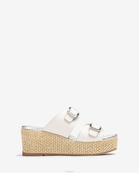 naiset Unisa nauhallinen sandaali soljella valkoinenT08H149