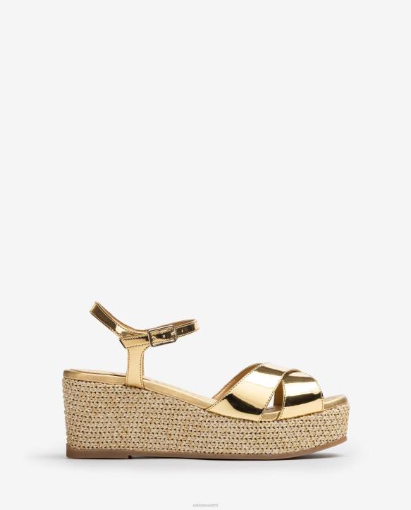 naiset Unisa sandaali, jossa raffia-korko siroT08H168