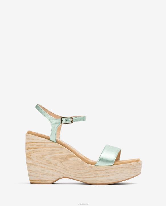 naiset Unisa metallinen efekti sandaali lohkolla sininenT08H280