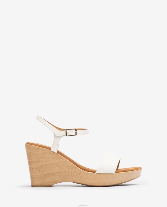 naiset Unisa nahkasandaali lohkolla valkoinenT08H254