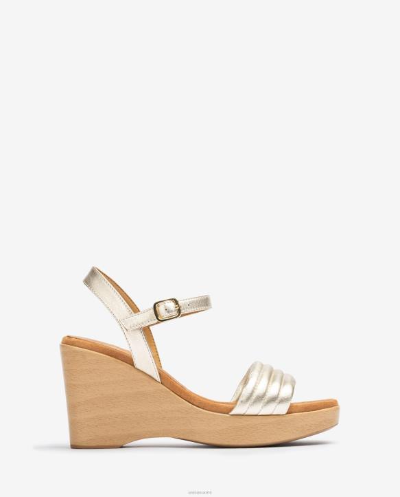 naiset Unisa neliömäinen kiila sandaali kultaT08H243