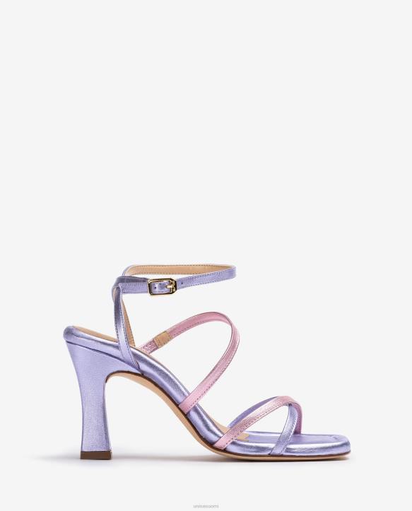 naiset Unisa Metalliefekti nahkainen nauhallinen sandaali lilaT08H266