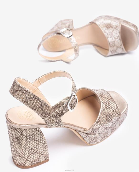 naiset Unisa kiiltävä kangas sandaali leveällä kantapäällä muotiT08H225