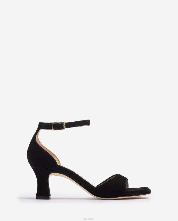 naiset Unisa mokkasandaali, jossa keskikorko mustaT08H194