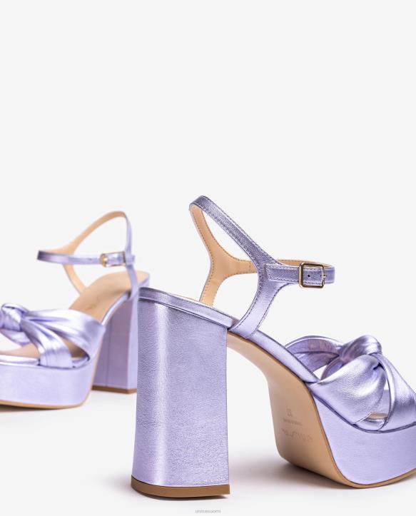 naiset Unisa neliömäinen sandaali, jossa solmu edessä lilaT08H49