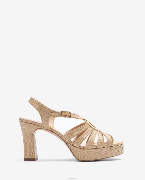 naiset Unisa raffiasta valmistettu sandaali ruskeaT08H1311