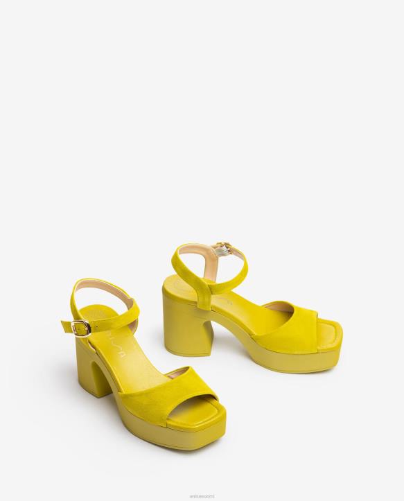 naiset Unisa sandaali, jossa on yhteensopiva lohkokorko vihreäT08H85