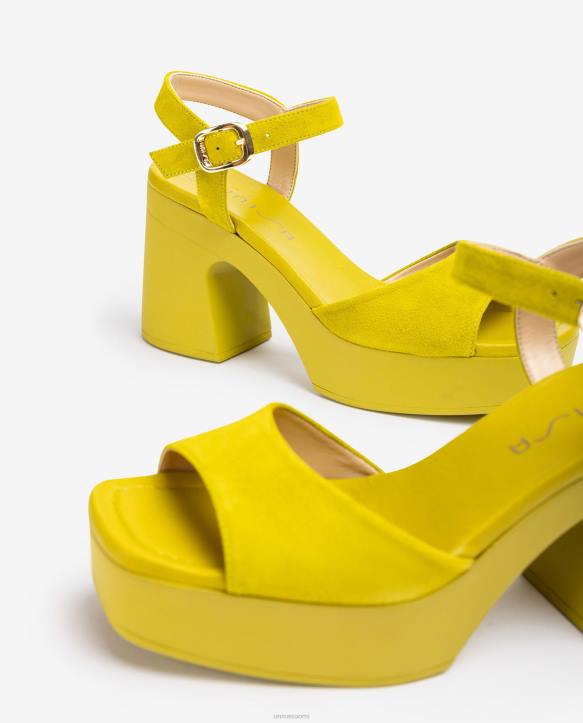 naiset Unisa sandaali, jossa on yhteensopiva lohkokorko vihreäT08H85