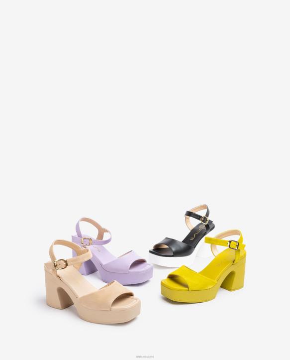 naiset Unisa sandaali, jossa on yhteensopiva lohkokorko vihreäT08H85