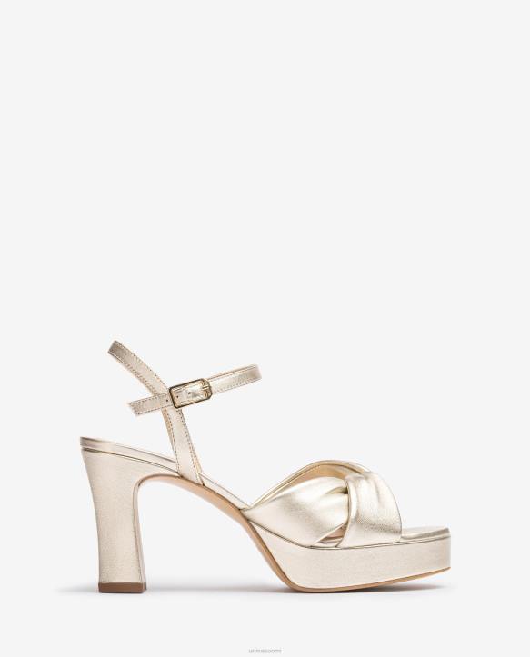 naiset Unisa sandaali leveillä crossover-oljeilla kultaT08H17