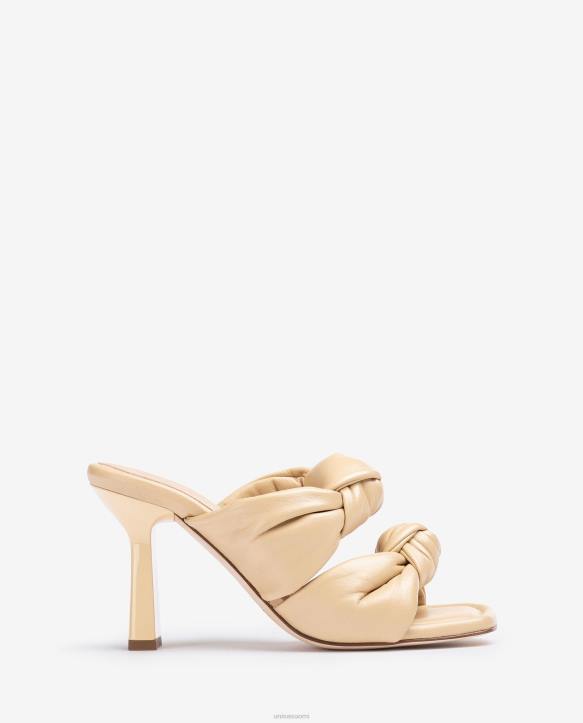 naiset Unisa solmulliset nahkasandaalit beigeT08H302