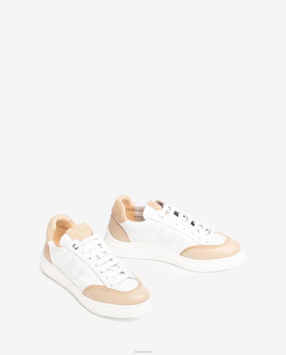 naiset Unisa lenkkari, jossa kontrastivärinen kärki ja kantapää valkoinenT08H649