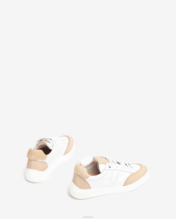 naiset Unisa lenkkari, jossa kontrastivärinen kärki ja kantapää valkoinenT08H649