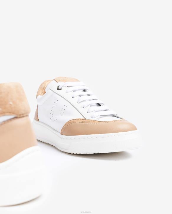 naiset Unisa lenkkari, jossa kontrastivärinen kärki ja kantapää valkoinenT08H649