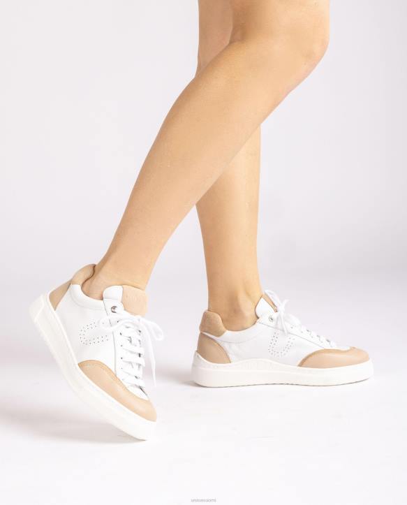 naiset Unisa lenkkari, jossa kontrastivärinen kärki ja kantapää valkoinenT08H649