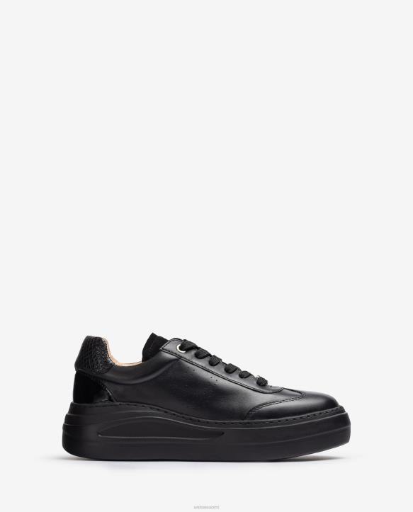 naiset Unisa nahkainen urheilujalkine, jossa maxi-pohja mustaT08H1292