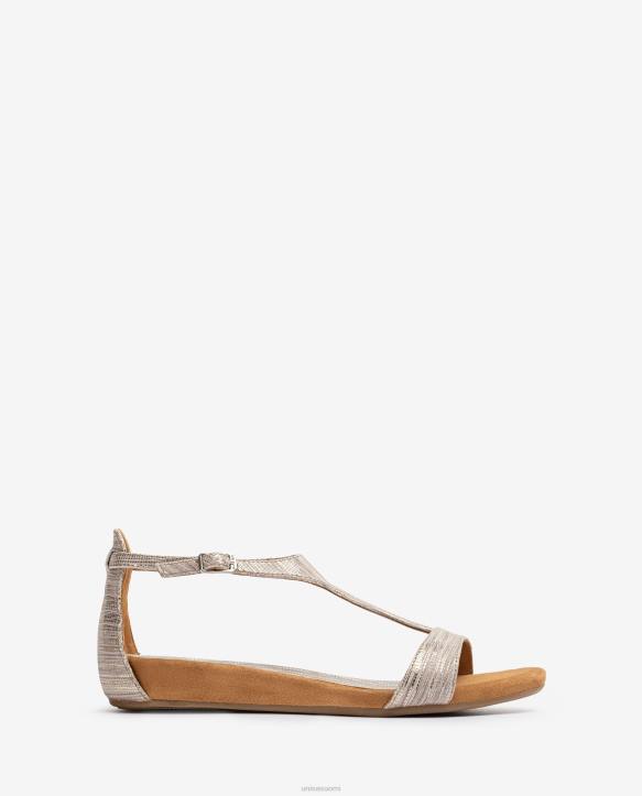 naiset Unisa metallivaikutteiset nahkasandaalit jalkahihnalla muotiT08H450