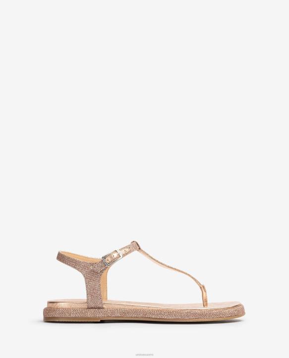 naiset Unisa varvassandaali kiiltävää kangasta vaaleanpunainenT08H28