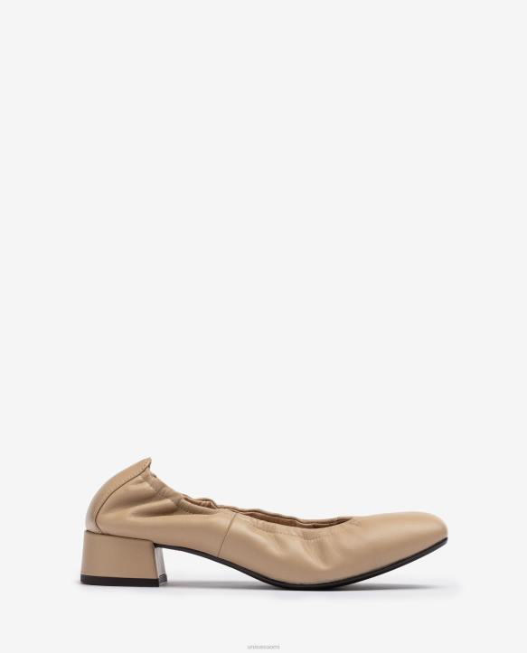 naiset Unisa kenkä rypytetyllä reunuksella beigeT08H1296