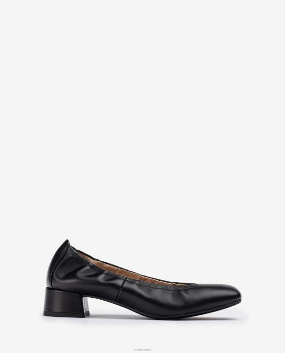 naiset Unisa kenkä rypytetyllä reunuksella mustaT08H1297