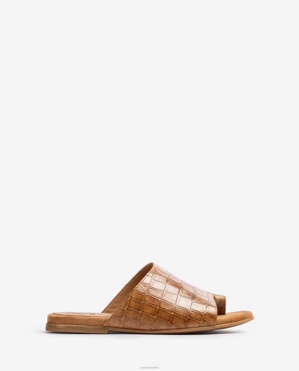 naiset Unisa litteät nahkaiset muuli sandaalit ruskeaT08H1260