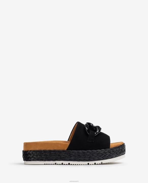 naiset Unisa sandaali ketjureunuksella mustaT08H810