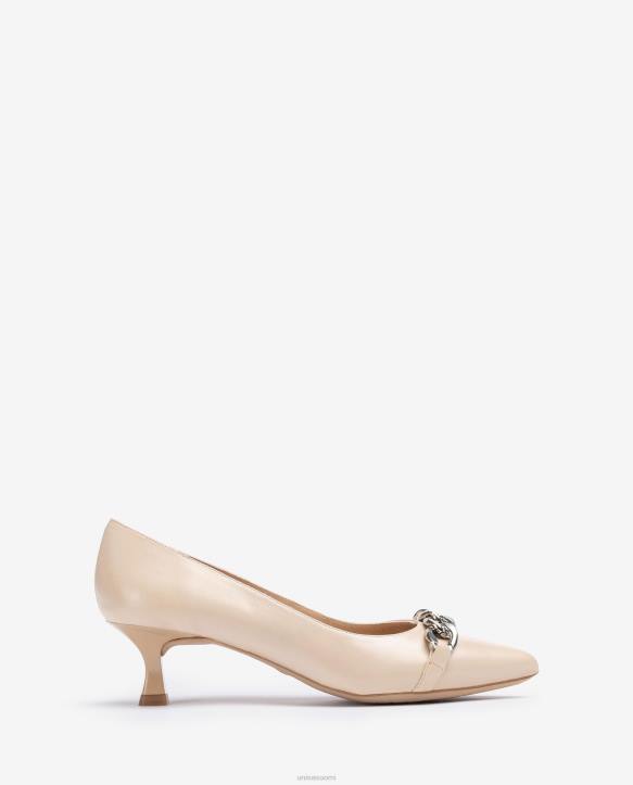 naiset Unisa nahkainen pumppu ketjulla beigeT08H583