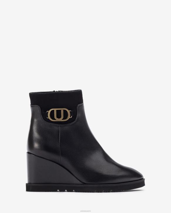 naiset Unisa korkeakiila nilkkurit mustaT08H1009